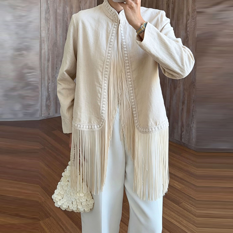 Cappotti e giacche autunnali i - Tassel Fringe Trim recensione e prezzo